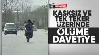 Motosikletli magandanın tehlikeli sürüşü