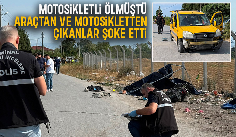 Motosikletlinin öldüğü kazada mahalleli aracı taşladı