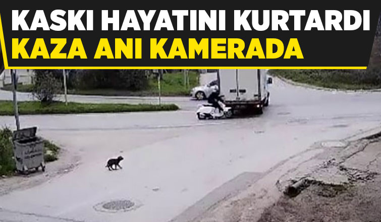 Motosikletlinin ölümden döndüğü anlar kamerada