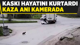 Motosikletlinin ölümden döndüğü anlar kamerada