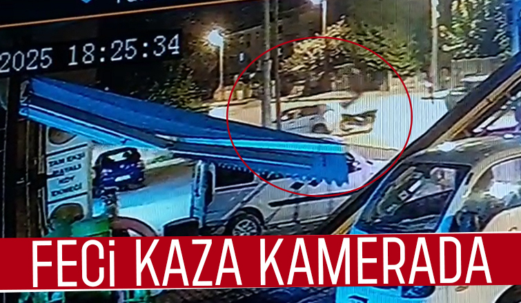 Motosikletlinin yaralandığı feci kaza kamerada