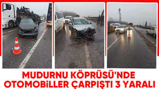 Mudurnu Köprüsünde feci kaza 3 yaralı