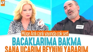 Müge Anlı, canlı yayında bacaklarına bakan konuğa tepki gösterdi