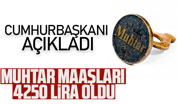 Muhtar maaşları 4250 lira oldu