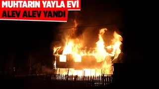 Muhtarın yayla evi yandı