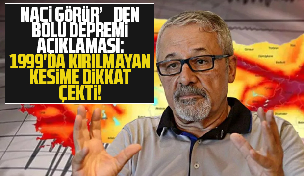 Naci Görür’den Bolu depremi açıklaması