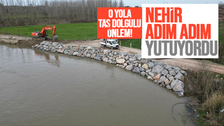 Nehir adım adım yutuyordu, taş dolguyla önlem alındı