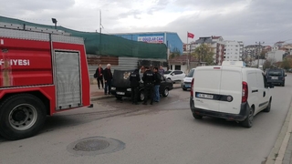 Nikah günü almaya giderken aracı yandı