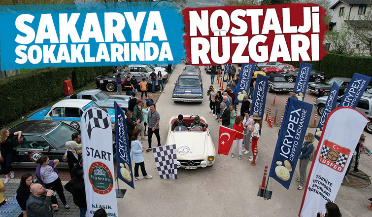 Nostaljik otomobiller kıyasıya yarış için Sakarya sokaklarına indi