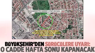 O cadde hafta sonu kapanacak
