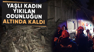 Odunluk yaşlı kadının üzerine yıkıldı