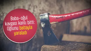 Oğlunu baltayla hastanelik etti