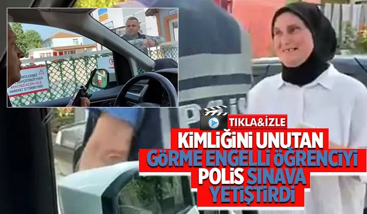 Öğrenciyi sınava polis yetiştirdi