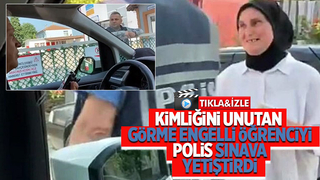 Öğrenciyi sınava polis yetiştirdi
