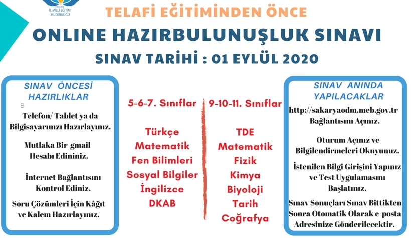 Öğrenciler dikkat; 1 Eylül'de sınav yapılacak