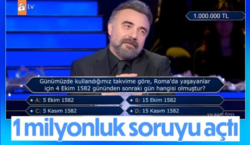 Oktay Kaynarca Kim Milyoner Olmak İster'de 1 milyonluk soruya ulaştı