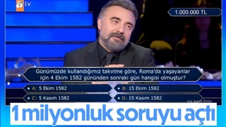 Oktay Kaynarca Kim Milyoner Olmak İster'de 1 milyonluk soruya ulaştı