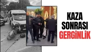 Okul servisi motosikletliye çarptı