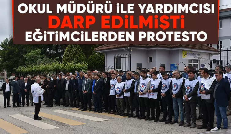 Okuldaki saldırıyı protesto ettiler