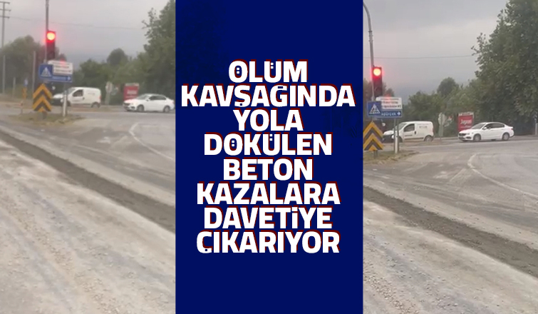 Ölüm Kavşağı'nda dökülen beton tehlike saçıyor