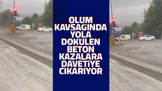 Ölüm Kavşağı'nda dökülen beton tehlike saçıyor