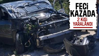 Önce aydınlatma direğine, sonra ağaca çarptı: 2 yaralı