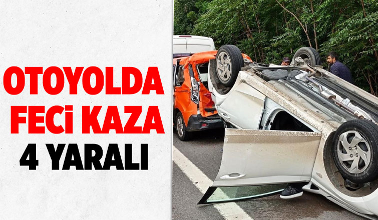 Önce tıra, sonra karayolları aracına çarptı: 4 yaralı