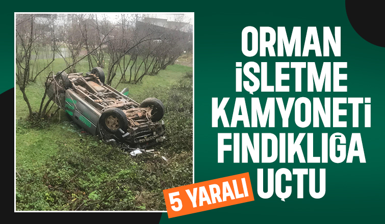 Orman işletme aracı kaza yaptı: 5 yaralı