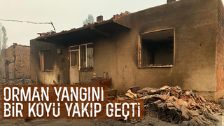 Orman yangını bir köyü yuttu