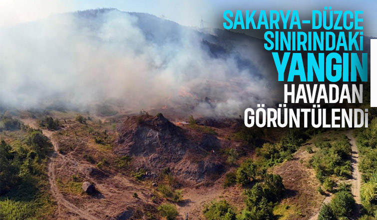 Orman yangını havadan görüntülendi