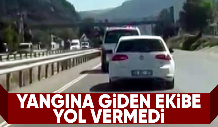 Orman yangınına giden ekibe yol vermedi