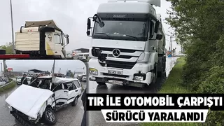 Ormanköy'de tır ile otomobil çarpıştı