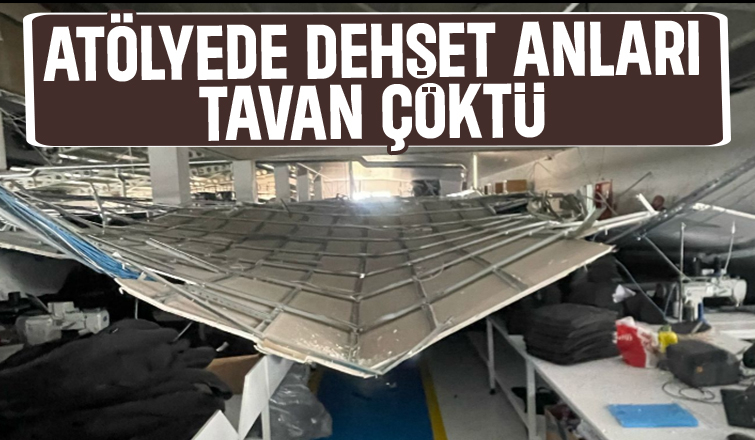 Oto kılıf imalathanesinin tavanı çöktü