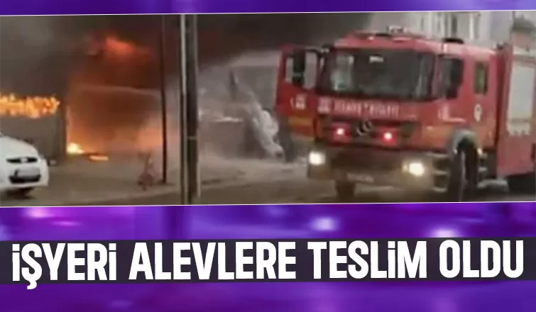 Oto yıkama dükkanında yangın