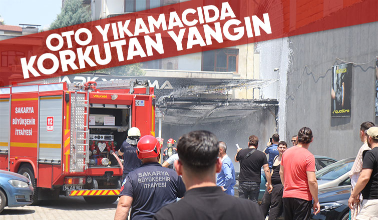Oto yıkamacıda yangın