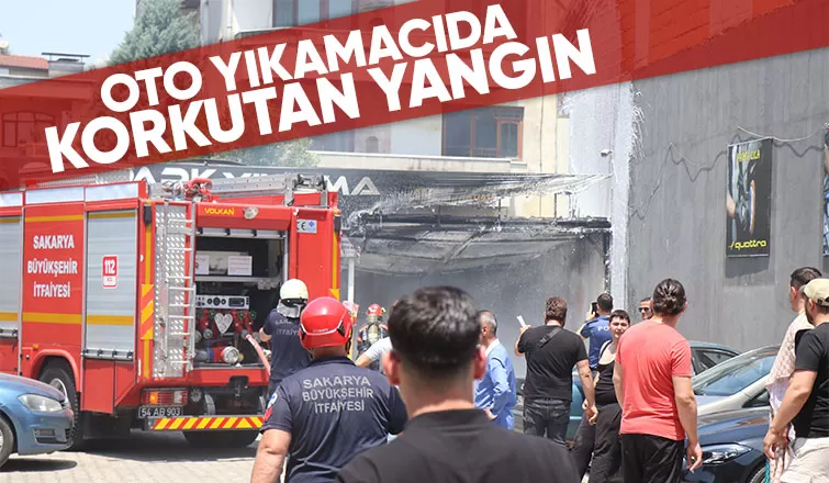 Oto yıkamacıda yangın