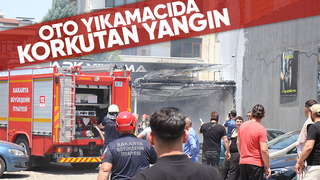 Oto yıkamacıda yangın