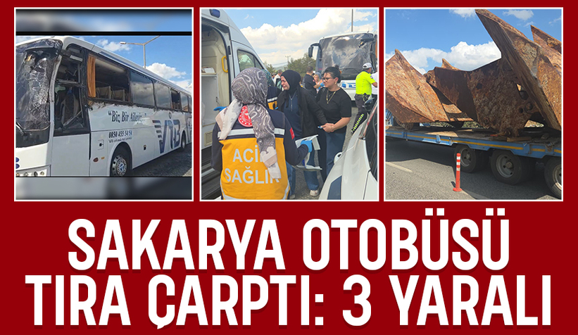 Otobüs çapa taşıyan tıra çarptı; yaralılar var