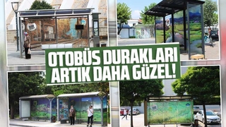 Otobüs duraklarına doğal güzellikler işlendi