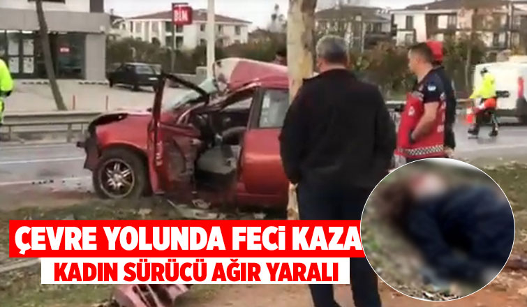 Otomobil ağaca çarptı: 1 ağır yaralı