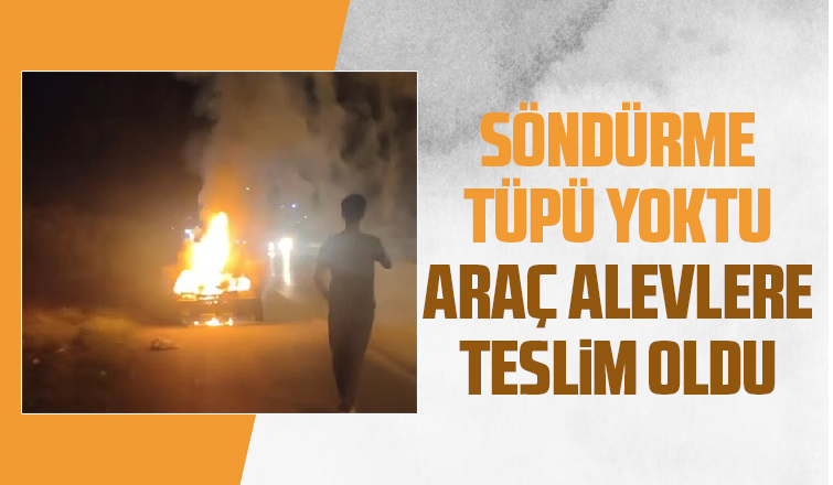 Otomobil alev alev yandı