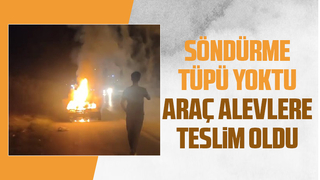 Otomobil alev alev yandı