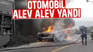 Otomobil alevler içinde kaldı