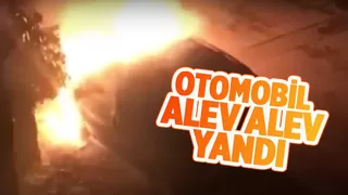 Otomobil alevlere teslim oldu