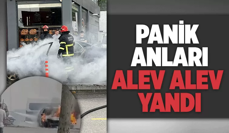 Otomobil alevlere teslim oldu