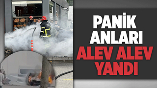 Otomobil alevlere teslim oldu