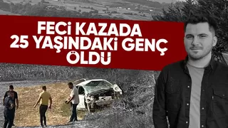 Otomobil bahçeye uçtu 1 ölü, 1 yaralı