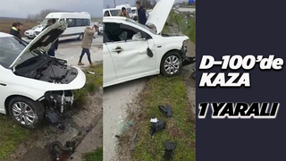 Otomobil bariyerlere çarptı: 1 yaralı