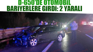 Otomobil bariyerlere çarptı: 2 yaralı