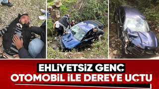 Otomobil dereye uçtu: 1 yaralı